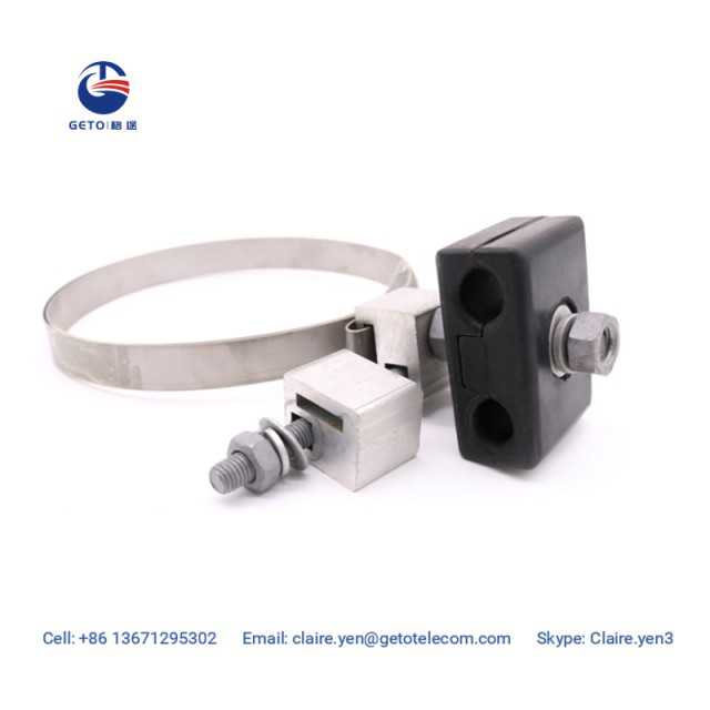 Down lead clamp for pole or tower